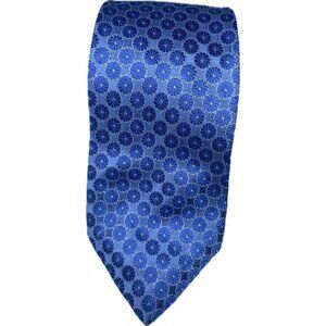 Bardelli 100% Silk Tie Blue Floral Made In USA W: 3.5” L: 62”